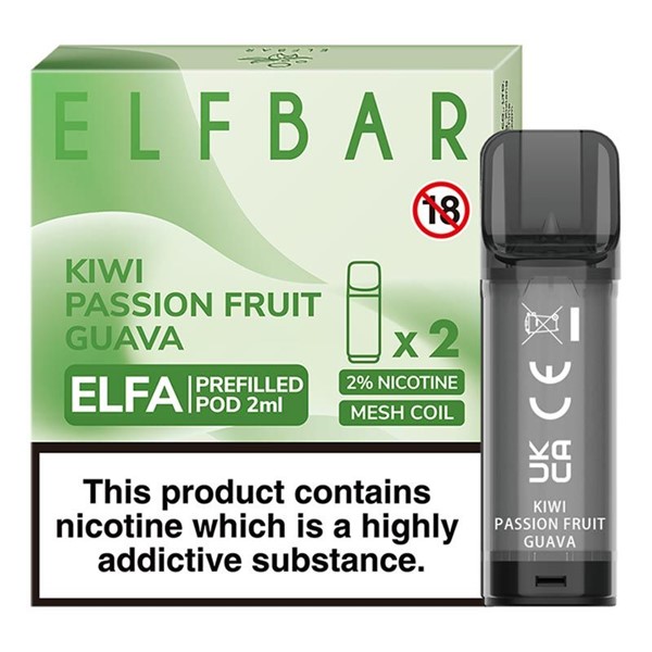 Wholesale Elf Bar Elfa Kiwi Passionfruit Guava Prefilled Pods (2 Pod Pack)