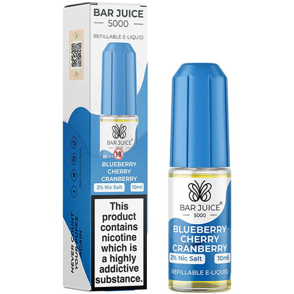 Wholesale Blueberry Cherry Cranberry Bar Juice 5000 Nic Salt E Liquid (10 Pack)