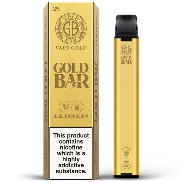Wholesale Blue Raspberry Gold Bar Disposable Vape (10 Pack)